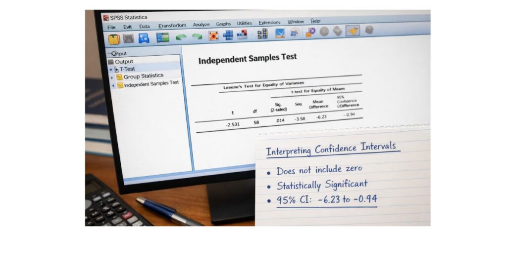How to interpret confidence intervals in spss