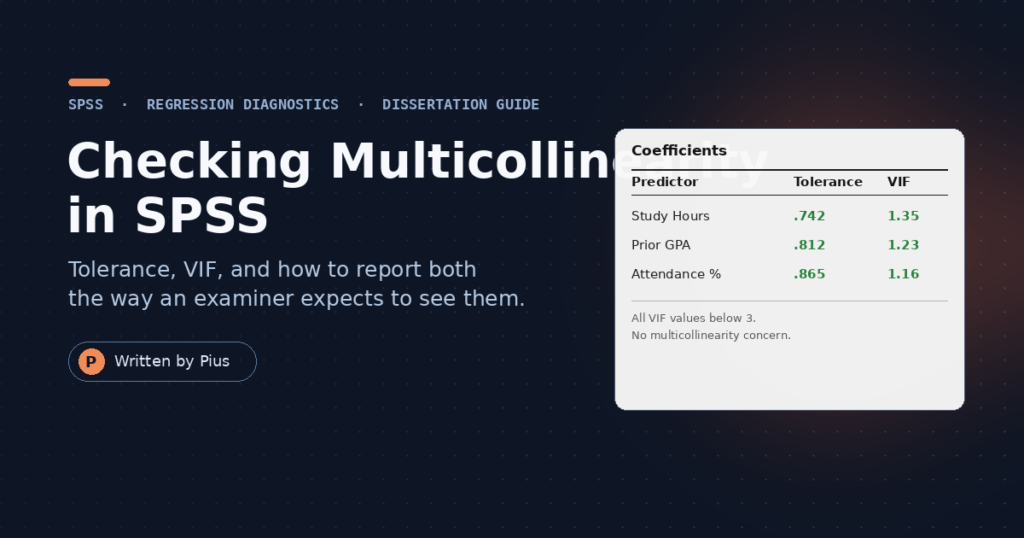 How to Check for Multicollinearity in SPSS