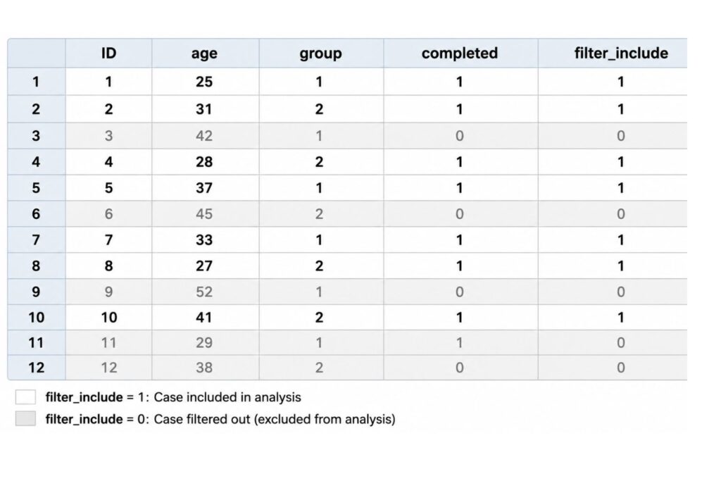 how to filter data in SPSS using a filter variable