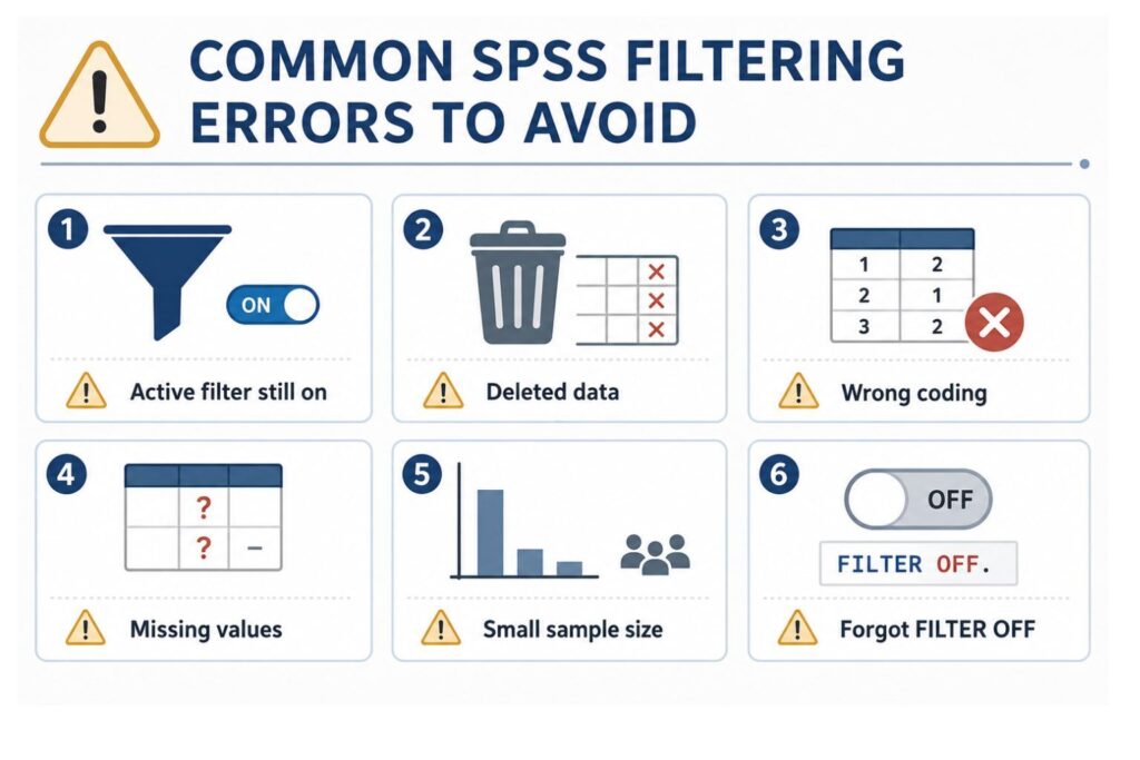 how to filter data in SPSS without common filtering errors